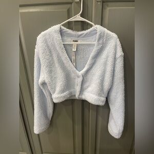 NWT PINK Victorias Secret Fluffy Cropped Cardigan